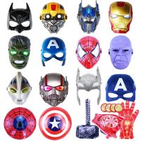 Disney Marvel Spiderman Anime Action Figure Toys Cosplay Mask Halloween Cartoon Launcher Glove Watch Set Toys for Children Gift