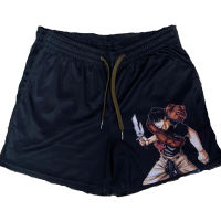 Anime Jujutsu Kaisen Mesh GYM Shorts Men Toji Print Sport Running Shorts Quick Dry Training Workout Shorts Men Swim Trunks ！