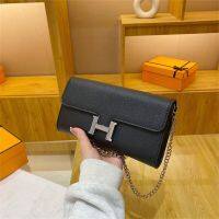 Kangkang Bag Women 2023 New Trendy High-end Fashion Stewardess Chain Shoulder Crossbody H Buckle Wallet 【OEM】▫☂