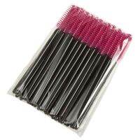 50Pcs Eyelash Extension แปรงคิ้ว Mascara Wand Applicator Spoolers Eye Lashes แปรงเครื่องสำอางเครื่องมือ Set