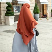 【YF】 Clothing Women Muslim Plain Treble Khimar Hijab Scarf Headcover Prayer Garment Headdress Dubai Saudi Turkey Indonesia