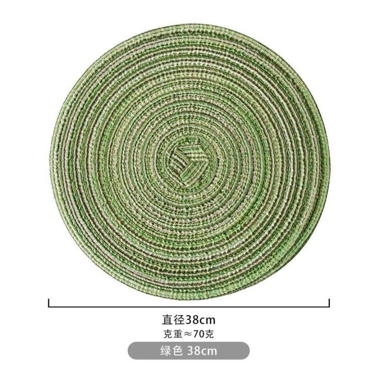 36cm-cotton-yarn-placemat-fabric-woven-round-heat-insulation-pad-western-placemat-anti-scalding-coaster-bowl-table-mat-pot