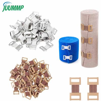 10Pcs/Set Bandage Wrap Clips Replacement Elastic Bandage Wrap Stretch Metal Clips Fixation Clamps Hooks First Aid Kit for Sport Adhesives Tape