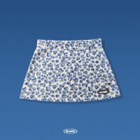 DADDY | Heart Leopard Skirt กระโปรงสั้นเอวต่ำ ผ้าลายเสือหัวใจ สีฟ้า