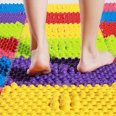 4pc Ortho Mats Puzzle Educational Rug Orthopedic Mats for Chidren Reflexology Pads Circulation Kids Feet Relax Massager Blanket