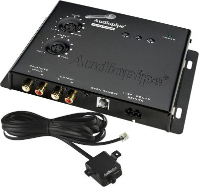 AudioPipe XV-BXP-SUB 15V Car Audio System Digital Sound Equalizer Epicenter Enhancer Restoration Signal Processor Bass Booster w/ Remote Knob, Black