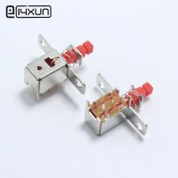 EClyxun 5pcs A03 08 6pin TV Power Switch With Spring Self locking Red DC 12V 50MA Unidirection Push button Switch