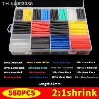 ☾❖﹍ 580pcs Heat Shrinkable Tube Kit Shrinking Assorted Polyolefin Insulation Sleeving 2:1 Wire Cable Sleeve Kit DIY Wire Repair