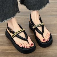 Hot sell Fashion Women Summer Sexy Slippers Thick Bottom Sandals Outdoor Non-Slip Slides Flip Flop Soft Casual Chain Shoes For Female