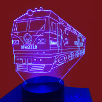 New Cool Train Model 3D Night Light 7 Colors Changeable Colorful USB Acrylic Train Night Light Creative Atmosphere Lighting