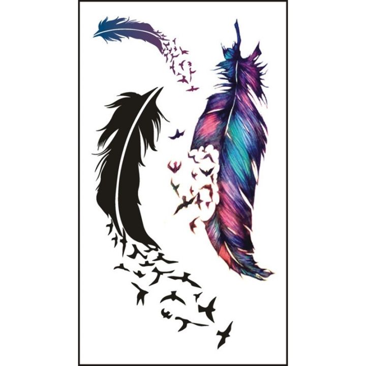 yf-1pc-body-art-temporary-tattoo-stickers-feather-bird-flower-waterproof-fake-tattoos-arm-clavicle-waist-water-transfer