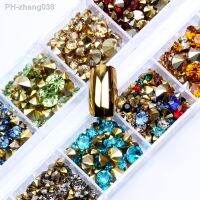 12 Colors/box 1200pcs Mixed Size Resin Point bottom Rhinestones Glue On Diamond Jewelry Nail Art Wedding Dress Decoration DIY