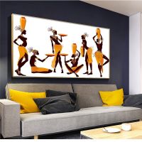 บทคัดย่อผู้หญิงแอฟริกันภาพวาดผ้าใบบนผนังโปสเตอร์และพิมพ์ Modern Wall Art รูปภาพสำหรับตกแต่งห้องนั่งเล่นไม่มีกรอบ New