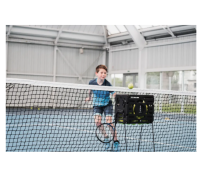 Rolling tennis ball basket holds up to 60 balls.-Black