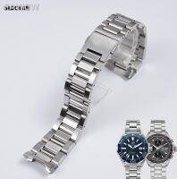 ♈สายนาฬิกาข้อมือสำหรับแท็ก Heuer Calera Series นาฬิกาแท่งสแตนเลสสตีลสายเหล็กสีเงิน22Mm