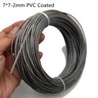 ✺◕ PVC Coating 50M/100M 1.5mm/2mm 7X7 Construction 304 Stainless steel Wire rope Softer Fishing Lifting Cable