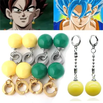 Anime DBZ Super Dragon Ball Z Son Goku Zamasu Vegetto Time Earring Ear  Clips Vegeta Cosplay Merch Green Yellow Earrings Prop