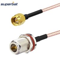 Superbat SMA Male to N-Type Femlae Nut Bulkhead O-ring Connector Pigtail Coaxial Cable RG316 28cm for Wireless Antenna