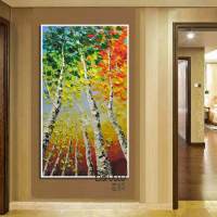 Barocco Abstract Color Tree Painting Hand Painted Oil Painting Modern Pop Home Wall Decoration