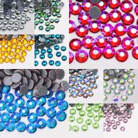 ss6-ss30 Multi-color Crystal AB Hot Fix Rhinestone Crystal Super Glitter Strass Iron On Rhinestones For wedding dress Garment