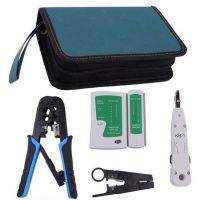 Ethernet Tool Kit 5 Piece Network Ratcheting Crimper Tool,Cable Tester, Punch Down Tool, Wire Stripping Pliers