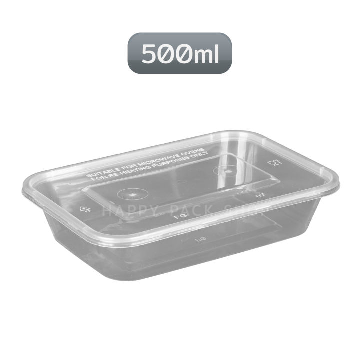 แพ็ค-25-ชิ้น-กล่องเหลี่ยมใส-กล่องข้าวพลาสติกใส-กล่องพลาสติกใสใส่ข้าว-ขนาด-500-650-750-1000ml