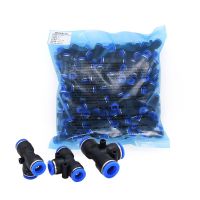 100pcs 50pcs Lot PE Pneumatic Fittings Fitting Plastic T Type 3-way For 4mm 6mm 8mm 10mm Tee Tube Quick Connector Slip Lock Pipe Fittings Accessories