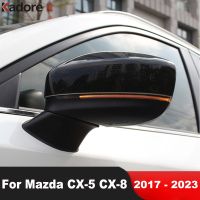 [More Suitable]สำหรับ Mazda CX-5 CX5 KF CX8 CX-8คาร์บอน2017-2023ประตูผ้าคลุมกระจกมองหลังขอบกระจกปีกข้างที่คลุมอุปกรณ์เสริมของฝาครอบ