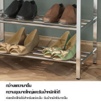 ชั้นวางรองเท้า ชั้นเก็บรองเท้า ชั้นวางรองเท้าสแตนเลส Shoe Rack ที่วางรองเท้า3/4/5 ชั้น