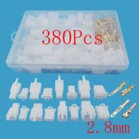 380Pcs 2.8mm Crimp Electrical Wires Terminal Kit 2/3/4/6 Pin Male Female Housing Header Connector for Car Bike Boat Motorcycle Electrical Connectors