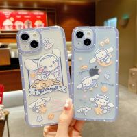 Sanrio Cinnamorol UFO with Quicksand Stand Phone Cases For iPhone 14 13 12 11 Pro Max Mini XR XS MAX 8 X 7 SE 2020 Back Cover