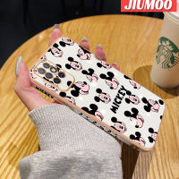 JIUMOO เคสสำหรับ Infinix Note 8 8i มิกกี้น่ารักการ์ตูนแฟชั่นใหม่ขอบสี่เหลี่ยมเคสมือถือชุบด้านข้างเคสซิลิโคนกันกระแทกฝาปิดเลนส์เต็มรูปแบบป้องกันกล้องเคสนิ่ม