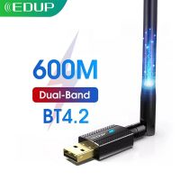 EDUP 600เมตร USB WIFI บลูทูธ4.2อะแดปเตอร์ Dual Band 2.4G/5Ghz ไร้สาย Wi-Fi 802.11B ตัวรับสัญญาณการ์ดเน็ตเวิร์ก /N/g/ac สำหรับแล็ปท็อปพีซี