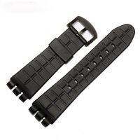 “：{ Watch Accessories Silicone Ruer Watch Band For  Swatch Watch Sweat-Proof 23Mm Black Brown Leather Irony