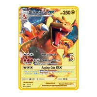 Pokemon 27สไตล์ Charizard Boss VMAX GX MEGA Gold การ์ดโลหะอะนิเมะการ์ดซุปเปอร์คอลเลกชันเกมสำหรับเกมไพ่ของขวัญคริสต์มาสสำหรับเด็ก