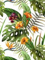 ☑☋☞ Forest Peel And Stick Floral Wallpaper Palm Banana Leaf Purple/Greeb/Yellow Removable For Home Boho Decorations Easy To Clean