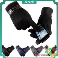 OKDEALS Fashion Arm Warmer Winter Warm Touch Screen Full Finger Mittens Men Accessories Leather Gloves