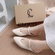 Giày bệt mũi bầu nhọn quai ngang mảnh