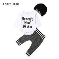 Thorn Tree 3ชิ้นทารกแรกเกิดเด็กทารกเสื้อผ้าลำลองเสื้อแขนยาวเสื้อยืด + กางเกงขายาว + หมวกชุด Set