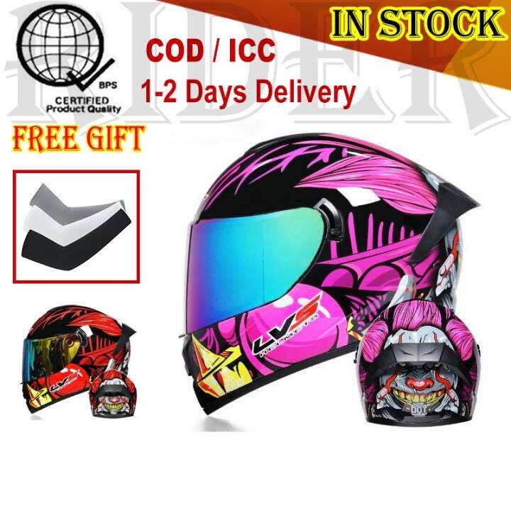 LVS Helmet Full Face for Man Motorcycle With ICC☛ Lazada PH