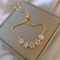 Zircon Flower celet Female celet Student Girlfriend Korean Version Simple Ins Niche Design Personality Jewelry