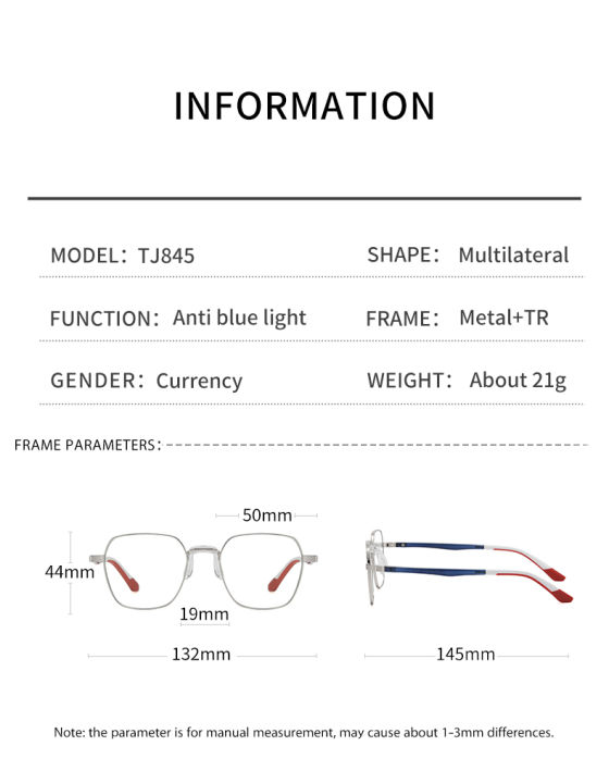 veithdia-แว่นตาป้องกันแสงสีฟ้า-unisex-แฟชั่นวัสดุ-tr-ใหม่-tj845กระจกหลายเหลี่ยมแบน