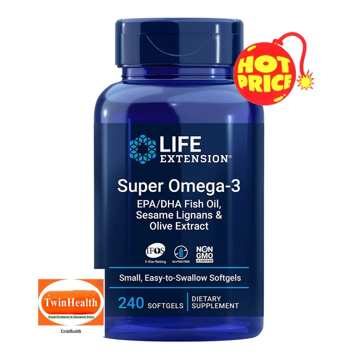 Life extension Super Omega3 EPA/DHA Fish Oil, Sesame Lignans & Olive