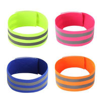 แถบสะท้อนแสง Elasticated Armband Warning Wristband ข้อเท้า Hand Leg Bind Straps Night Sport Jogging Cycling Safety Alert Tape