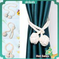 OKDEALS ของตกแต่งบ้าน ตกแต่งห้องนอน ผ้าม่านบ้านไร่ เชือกฝ้าย เนคไทประดับ น็อตบอล Holdbacks ม่านม้วน