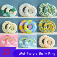 Inflatable swimming ring thickened summer striped pool float childrens baby swimming tube water play pool toys