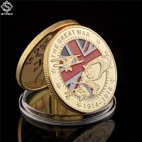 【CC】❉℡  1914-1918 War I Gold Plated Souvenir Coin The 100th Anniversary Commemorative WW1 Coins