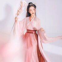 Hanfu S-XL เย็บปักถักร้อย แต่งตัว ประเทศจีน สมัยโบราณ เสื้อผ้า นางฟ้า ชุด ชุดเข้าเซท 汉服