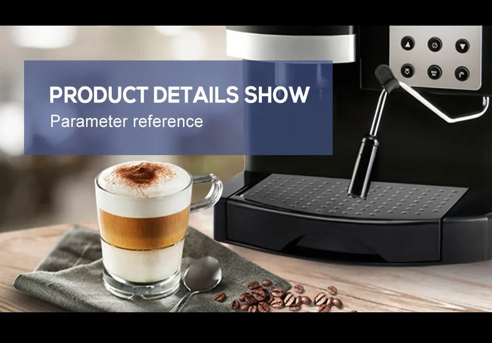 DEVISIB Professional All-in-One Espresso Coffee Machine Americano Maker  with Bean Grinder and Milk Frother