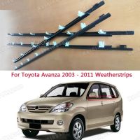 Hardingsun 4ชิ้น (สีดำ) สำหรับ Toyota Avanza ขอบยางติดหน้าต่าง Weatherstrip 2003-2011แม่พิมพ์หน้าต่างรถยนต์ประตูซีลด้านนอกแม่พิมพ์ประตูแก้วสำหรับ Avanza